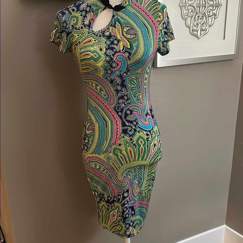 Colorful Paisley Mini Dress